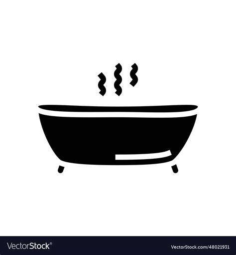 Hot Bath Glyph Icon Royalty Free Vector Image VectorStock