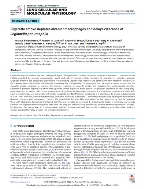 Pdf Cigarette Smoke Depletes Alveolar Macrophages And Delays