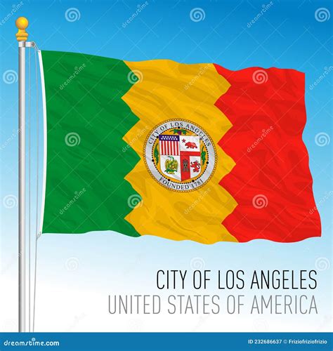 City of Los Angeles Flag, California, United States Stock Vector ...