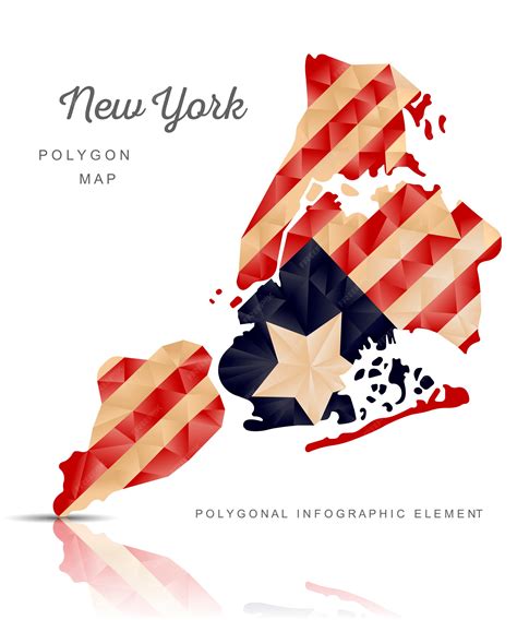 Premium Vector | Polygon map of new york