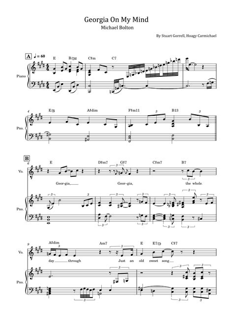 Georgia On My Mind Arr Poon By Ray Charles Sheet Music For Piano And Vocal At Sheet Music Direct