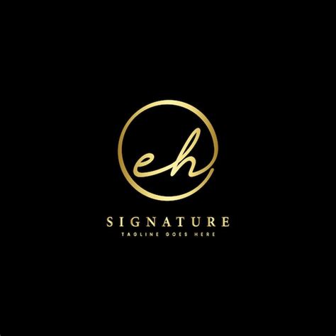 Premium Vector E H Eh Initial Letter Handwritten And Signature Vector