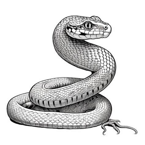 Premium Photo A Drawing Of A Snake With Its Mouth Open And Its Tongue