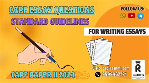 Standard Guidelines For Writing Essays Capf Paper Ii Youtube