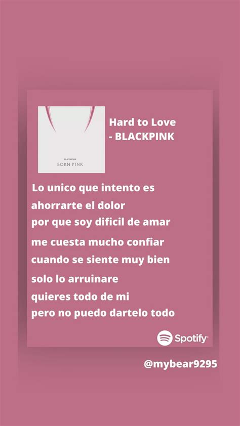 Hard To Love Blackpink En 2024 Estrofas De Canciones Lyrics Letras