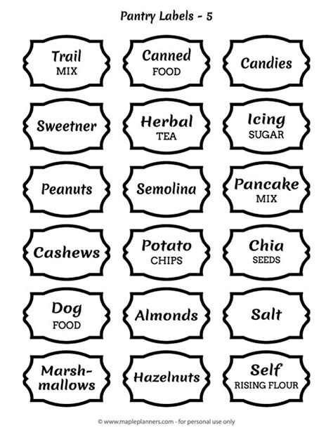 Free Printable Kitchen Pantry Labels