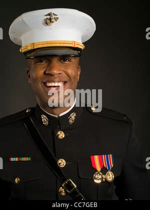 United States Marine Corps Officer in Service B ( Bravos ) Uniform with ...