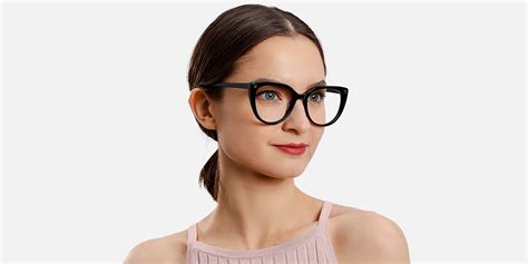 Women Glasses Medium Fiona20507 Black Acetate Cat Eye Frame Firmoo Uk