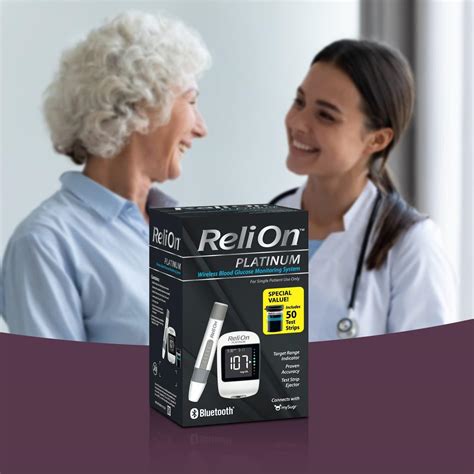 Relion Platinum Starter Kit Wireless Blood Glucose Meter With Test