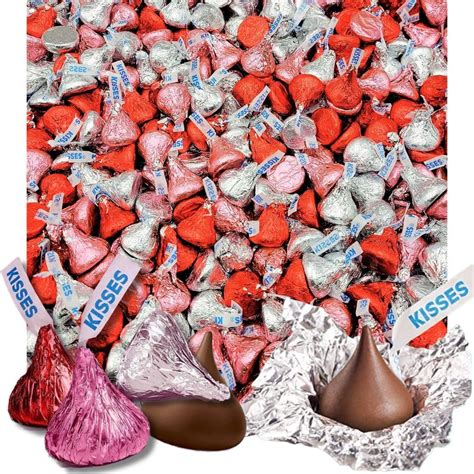 Hersheys Kisses Milk Chocolate Candy Red And Silver Foils