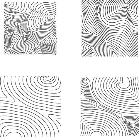 Hand Drawn Topography Pattern Square. Vector Illustration Set. 32194398 ...