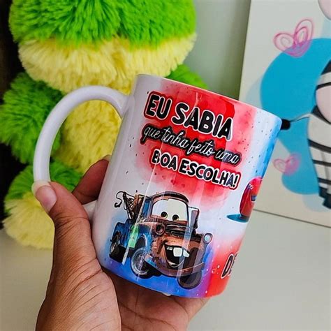 Caneca Carros Mcqueen Personalizada Nome Disney Elo