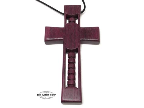 Large Cross Pendant Handmade From Brazilian Purpleheart Wood Etsy