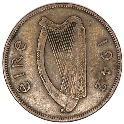 1942 IE Irish 1d Pingin Penny Good At Amazon S Collectible Coins Store