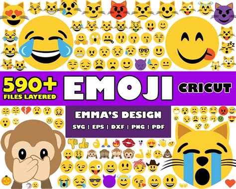 Emoji Svg Bundle Layered Design Vector Files SVG For Cricu Inspire