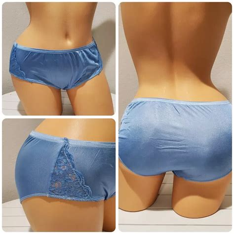 VTG Style Shadowline LACE Bikini Panty Shiny Nylon 8 Gem