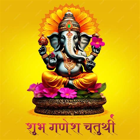 Premium PSD | Shubh ganesh chaturthi design lord ganesha