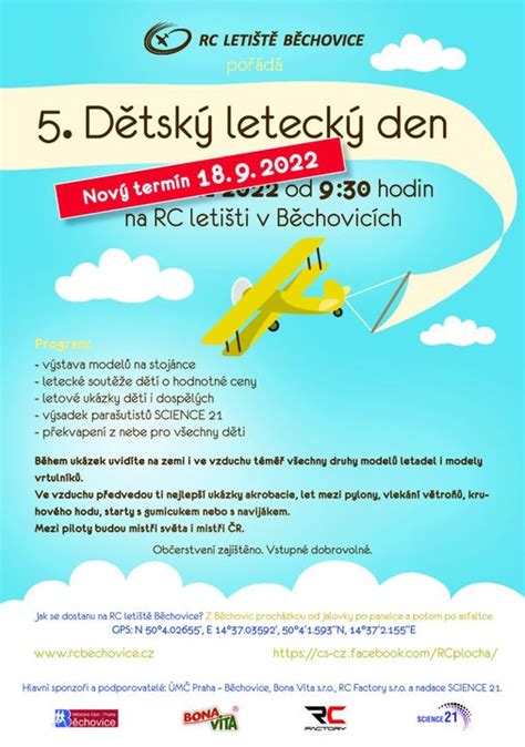 5 dětský letecký den na RC letišti Běchovice Kalendář leteckých akcí