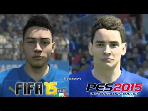 Fifa Vs Pes Italy National Team Face Comparison Youtube