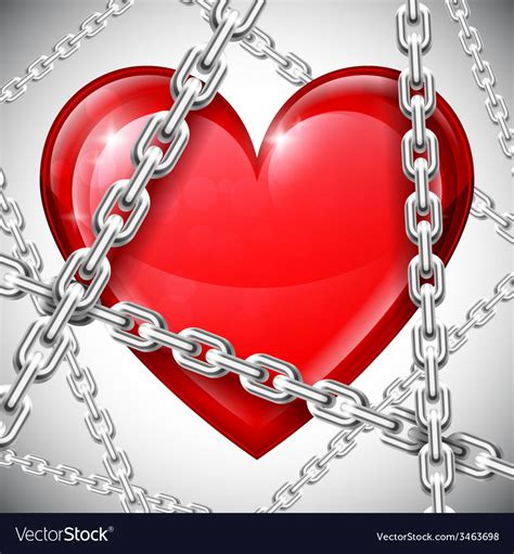 Heart and chains Royalty Free Vector Image - VectorStock