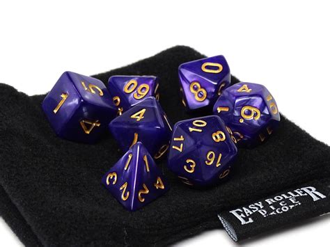 Deep Purple Granite Dice Collection 7 Piece Set Deep Purple Purple