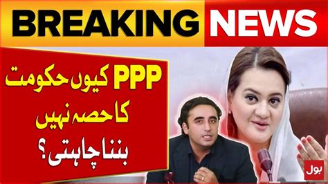 Maryam Aurangzeb Big Statement PPP Alliance With PMLN Govt Breaking