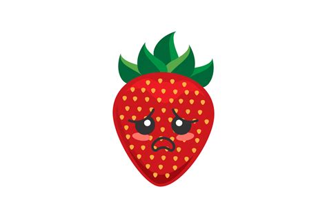 Kawaii Cute Strawberry Drawing Svg Graphic by ilustrasibena · Creative ...