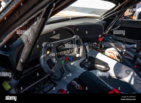 Detail of the interior of a Chevrolet Corvette C7 of races of the 24h ...