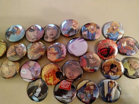 Captain Marvel Superherocomic Buttons Marvel Dc Custom Etsy