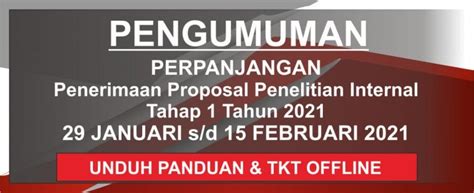 Pengumuman Perpanjangan Penelitian Internal Tahap Tahun Ppm