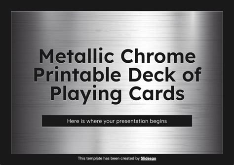 Metallic Printable Deck of Cards | Google Slides & PPT