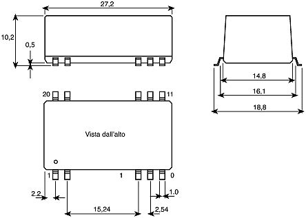 TES 2 1211 TRACO DC DC Converter 5V Dc 400mA Output 2W Surface