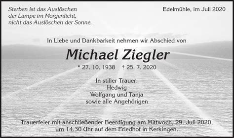 Traueranzeigen Von Michael Ziegler Ostalbtrauer