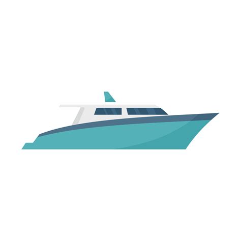 Speed Motor Yacht Icon Flat Style 14620433 Vector Art At Vecteezy