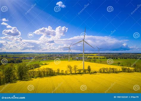 Renewable Energy Wind Energy With Windmills Wind Turbines Farm