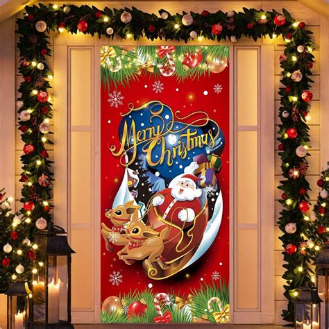 Amazon Merry Christmas Door Cover Christmas Door Decoration