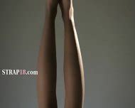 Stunning Babe In Nylon Jerking Off Strapon