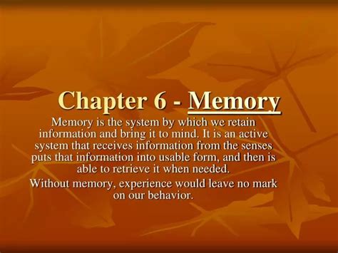 Ppt Chapter 6 Memory Powerpoint Presentation Free Download Id