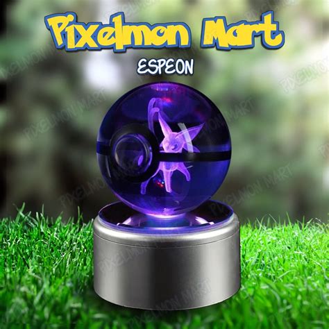 Espeon Pokeball Glow With Wonder the Crystal Pokéball Etsy