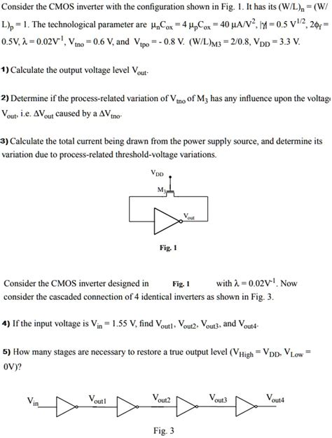 SOLVED Consider The CMOS Inverter With The Configuration Shown In Fig