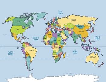 World Map For Kids With Countries