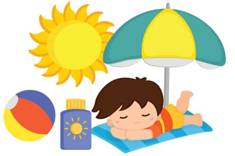 Kids Playing On The Beach Clipart