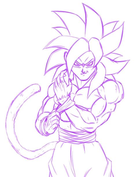 Work in Progress of Goku SSJ4 Drawing! : r/dbxv