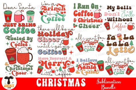 Christmas Coffee Quotes Bundle Graphic By T Shirt Typo Creative Fabrica