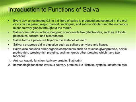 Solution Oral Physiology Functions Of Saliva Studypool