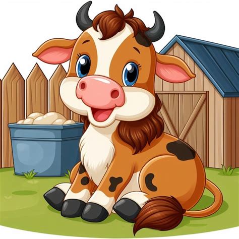 Premium Vector Cute Cattle Vector Cartoon Illustration