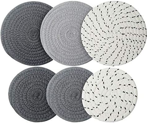 Amazon Billbotk Trivets For Hot Dishes 6 Pieces Pot Holders For Kitchen 100 Cotton Woven