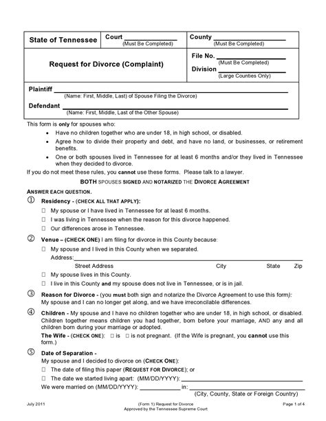 30 Free Divorce Papers Real And Fake Templatearchive