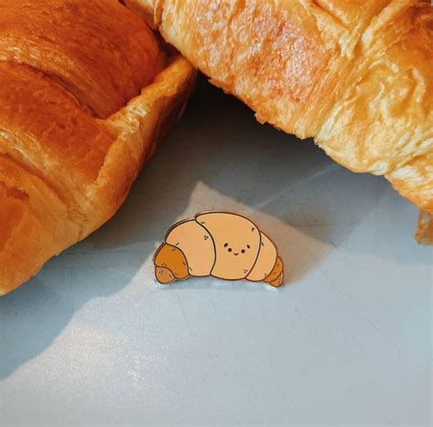 Croissant Kawaii Enamel Pin By Quinns Pins Enamel Pins Baking Ts