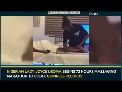 Nigerian Lady Joyce Ijeoma Begins Hours Massaging Marathon To Break